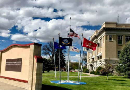 Box Butte Courthouse Flags